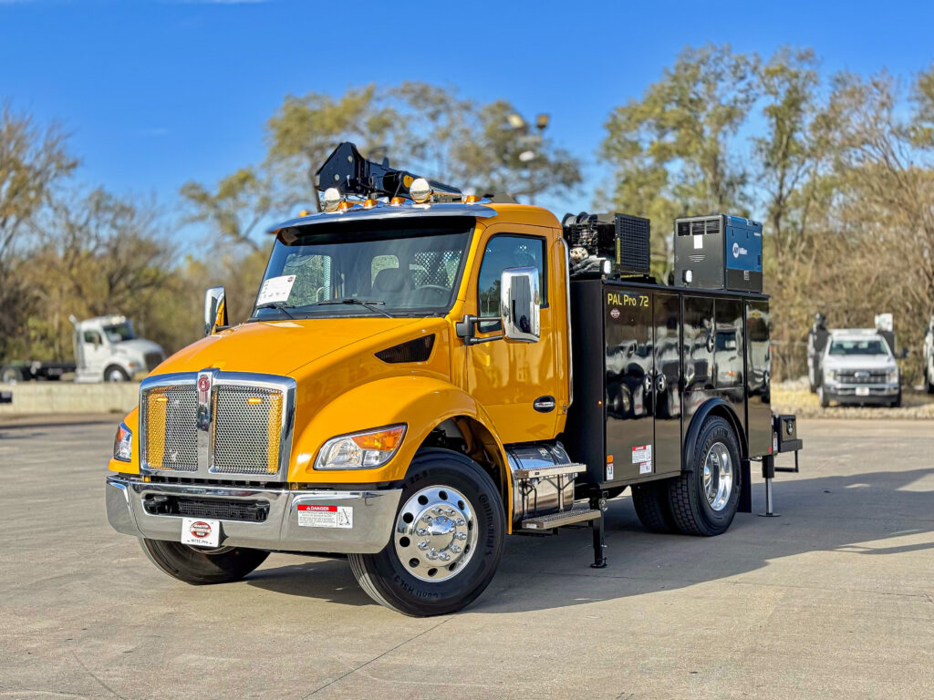 Heavy Duty Kenworth With a Palfinger Service Body. Medium and Heavy Duty models built to meet your fleets Needs.