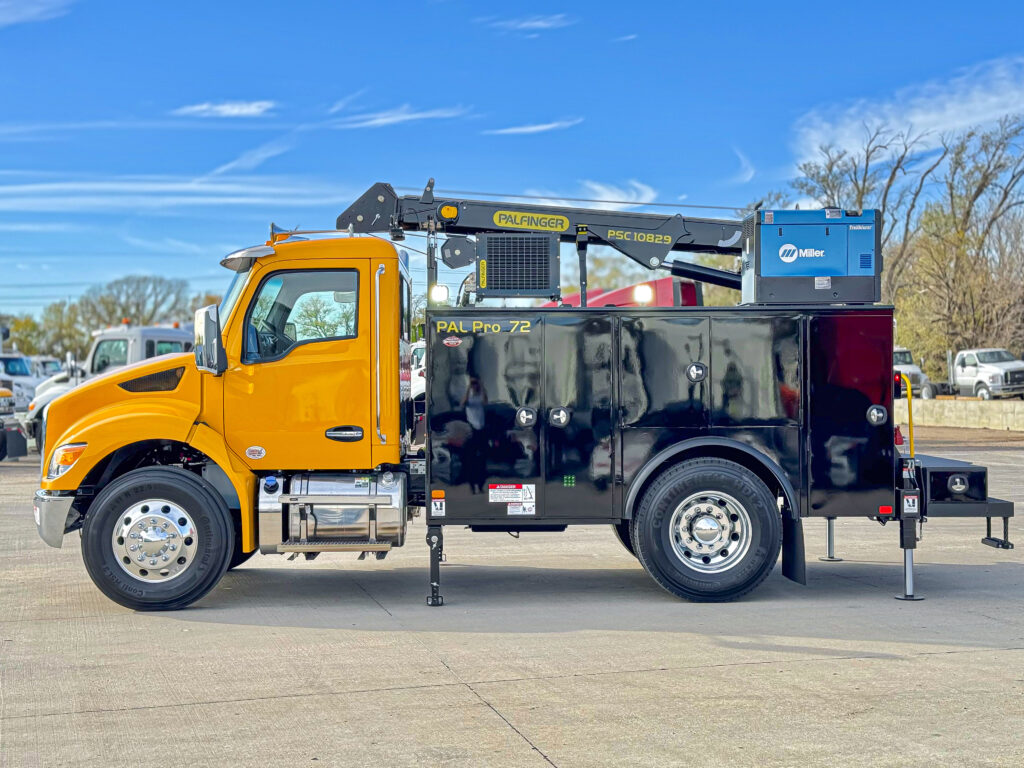 Master Tech Truck and Equipment Builds Palfinger service body trucks.