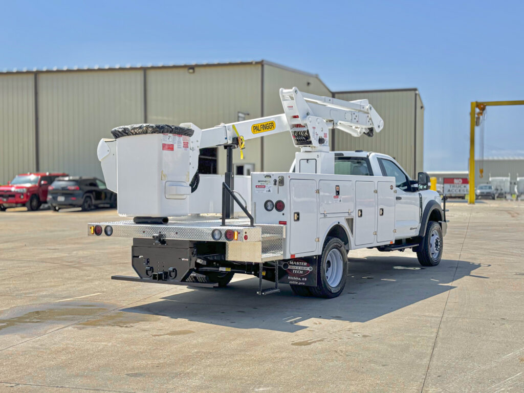 Master Tech and Palfinger built Bucket and Aerial Trucks.